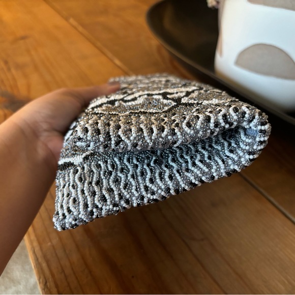 Moyna Beaded Animal Print Couture Clutch - Picture 4 of 9